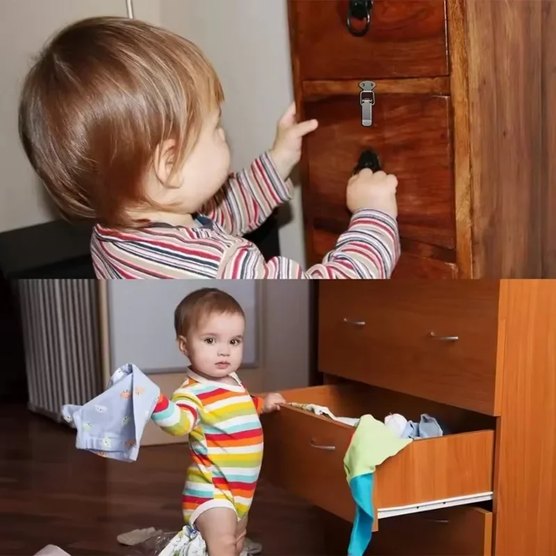 1/10 قطعة بطة الفم مشبك هوك الفولاذ المقاوم للصدأ مشبك قفل صندوق خشبي خزانة أثاث قفل الباب مشبك الأمتعة المزالج كليب #5