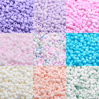 500/200pcs 3/4mm Matte Macaroon Color Czech Glass Beads Frosted Uniform Round Spacer Seed Beads for DIY Jewelry Making Bracelet