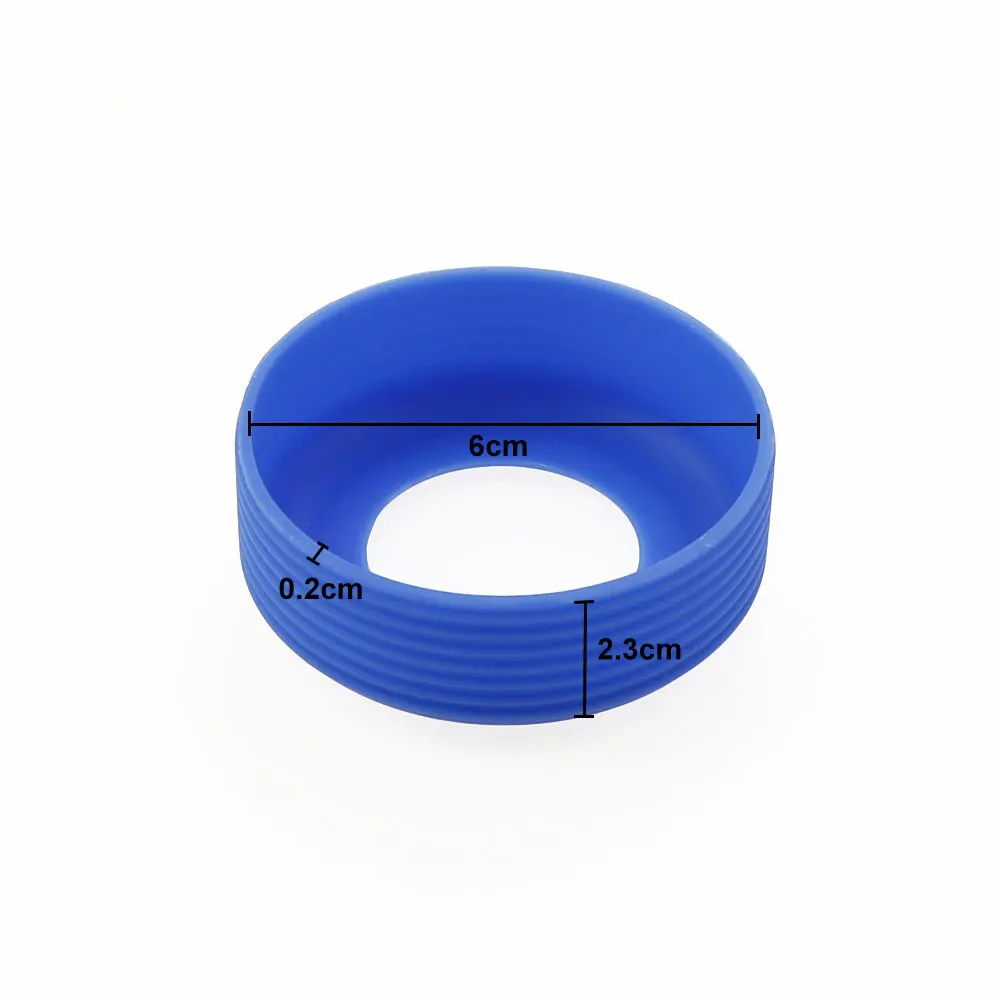 JCD 6cm Threaded Water Bottle Sleeve Silicone Protective Case Anti Slip Water Cup Bottom Cover Accessories