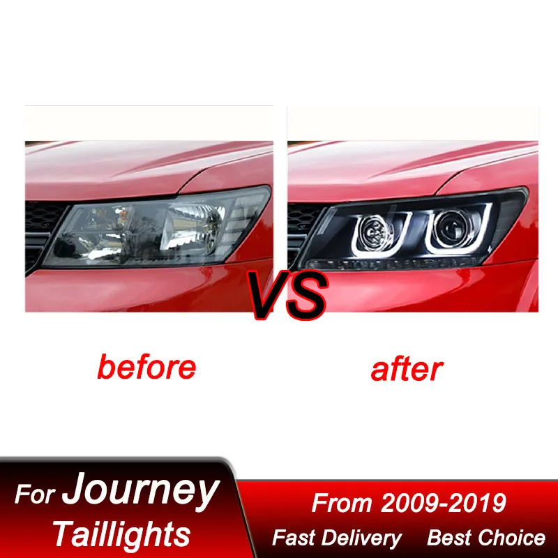 Car Headlights For DODGE Journey 2009-2019 new style LED Headlamp Assembly Upgrade High Configure Projector Lens Accessories Ki