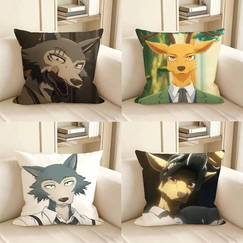 Funda de almohada cuadrada de Anime Beastars, funda de almohada cuadrada a la moda para dormitorio, sofá, decoración de habitación, ocio, 1 ud.