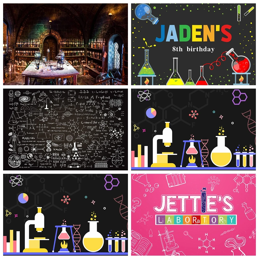 

Science Photography Background Customized Funny Scientist Birthday Background Party Portrait Decoration Photography Studio