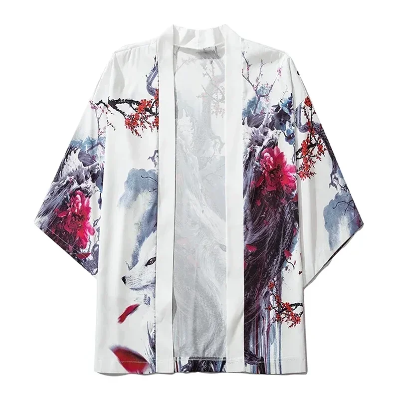 Cardigan estivo donna Kimono Cosplay giapponese tradizionale bianco spiaggia Yukata moda Casual Unisex bambini 2024 abbigliamento asiatico