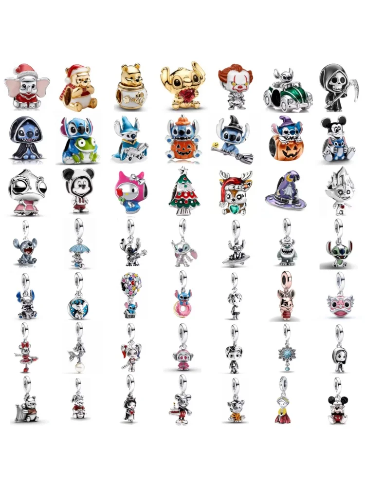 Disney Vente chaude 925 argent Scooter, souris, pendentif d'animation monstre, ajustement Original Bracelet européen bricolage exquis bijoux de mode 3