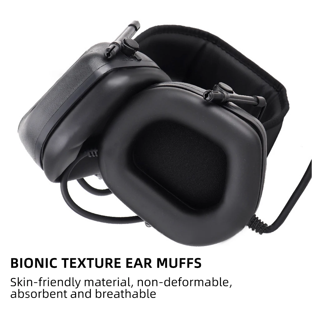 BOOIU Tactical Headset Foldable Headphones for Hearing Protection Ear Protect Outdoor Sports Hunting Helmet Mounted Earmuff