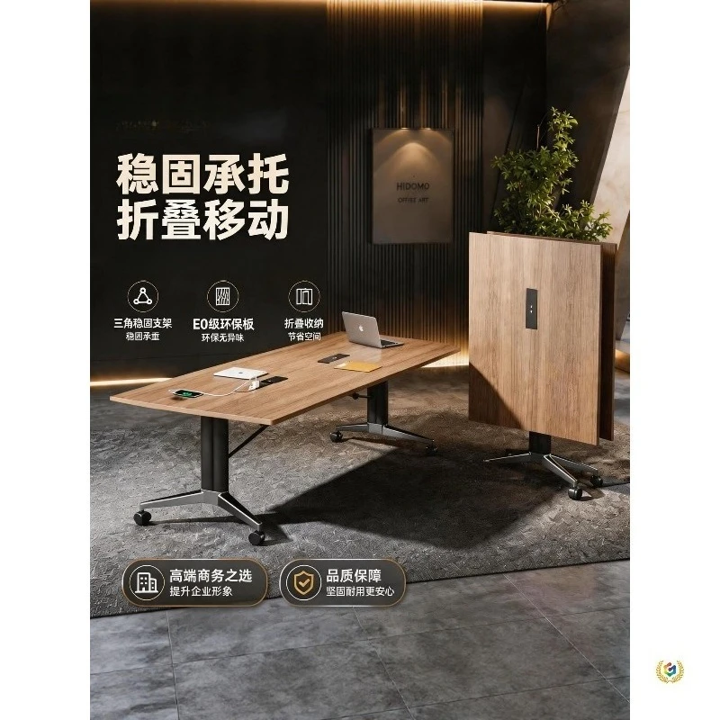 Foldable conference table training table and chair  movable splicing learning calligraphy table
