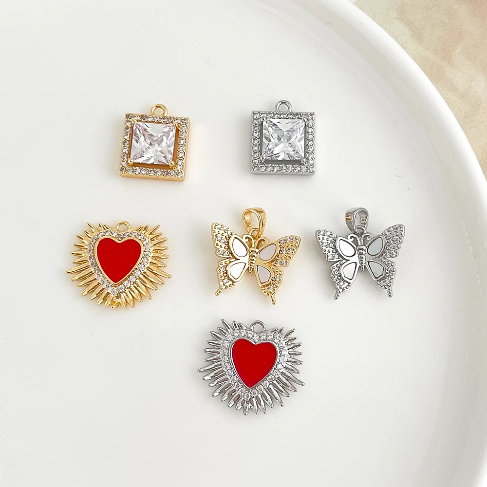 

Cordial Design 20Pcs Valentine's Day/Jewelry Accessories/Genuine Gold Plating/Copper Pendant/Hand Made/DIY CZ Charms #196095