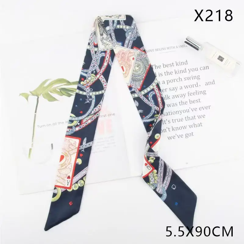 Europäische und amerikanische neue Poker-Kette Damen-Verstrickungsbeutel Twill Ribbon Streamer Vielseitiger dekorativer kleiner Schal Großhandel