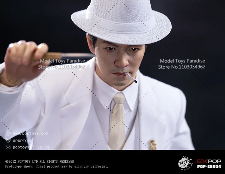 POPTOYS EX054 1/6 Collectible Men Soldier Patriotic Agent White Suit Stephen Chow 12'' Action Figure Model Doll For Fans Gifts