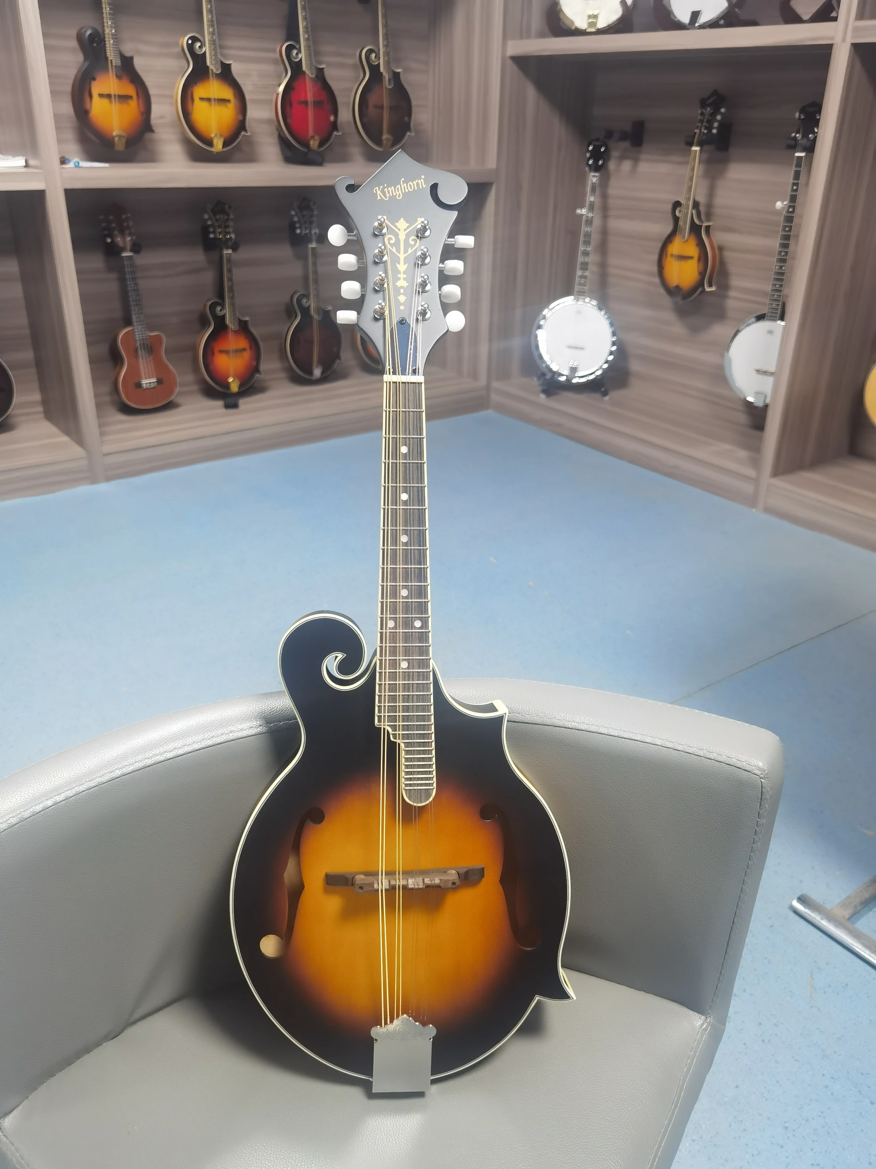 Factory direct selling F type sunset electroacoustic Mandolin, 8-string, KMF110