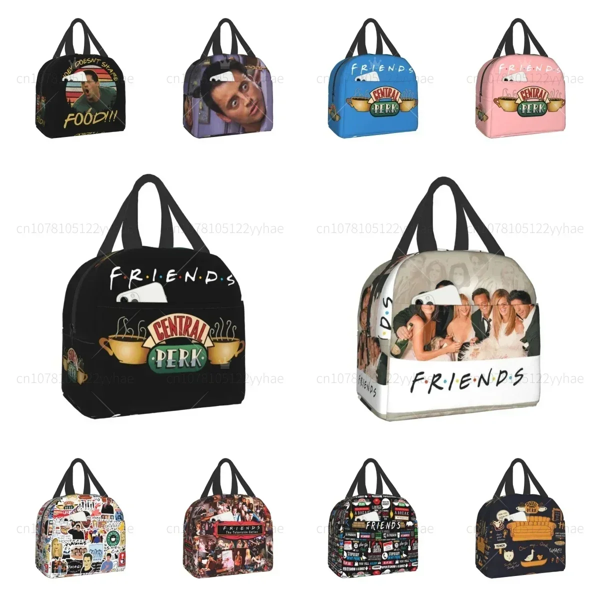 

Изолированная сумка для обеда с коллажем для ТВ-шоу «Друзья» для женщин, многоразовый холодильник, термобокс для бенто, офисный пикник, путешествия, ланч-бокс для еды