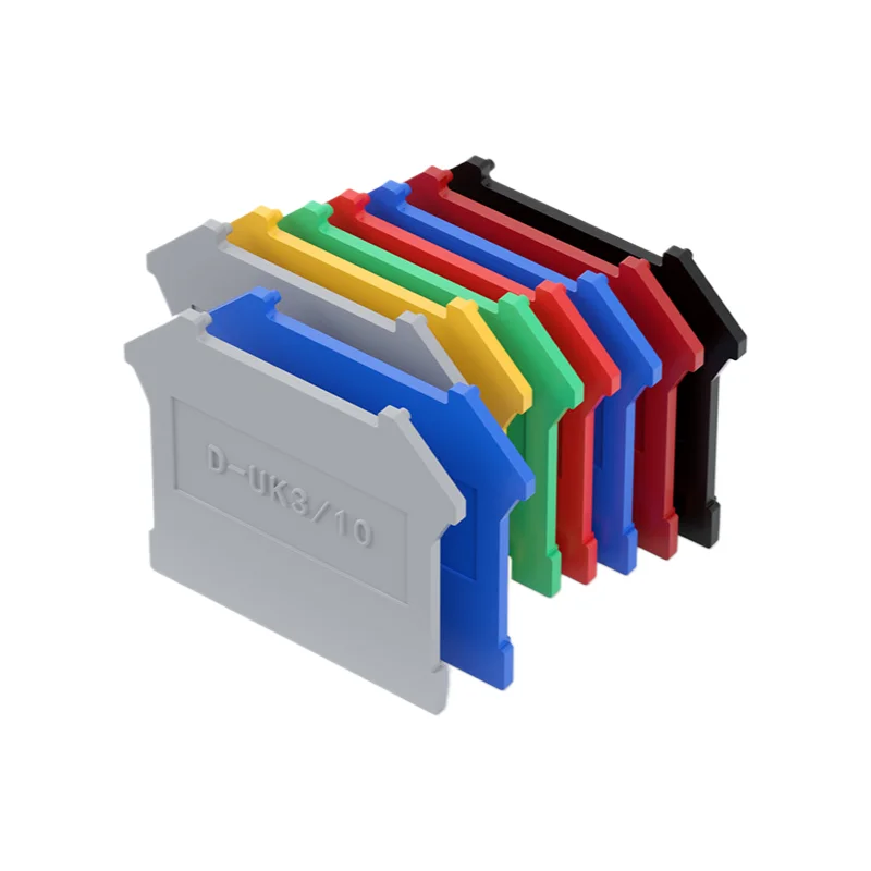 10Pcs D-UK2.5BG/3/16/UDK4 Insulation Barrier & Cover Plate For UK Series Double Layer Terminal Block