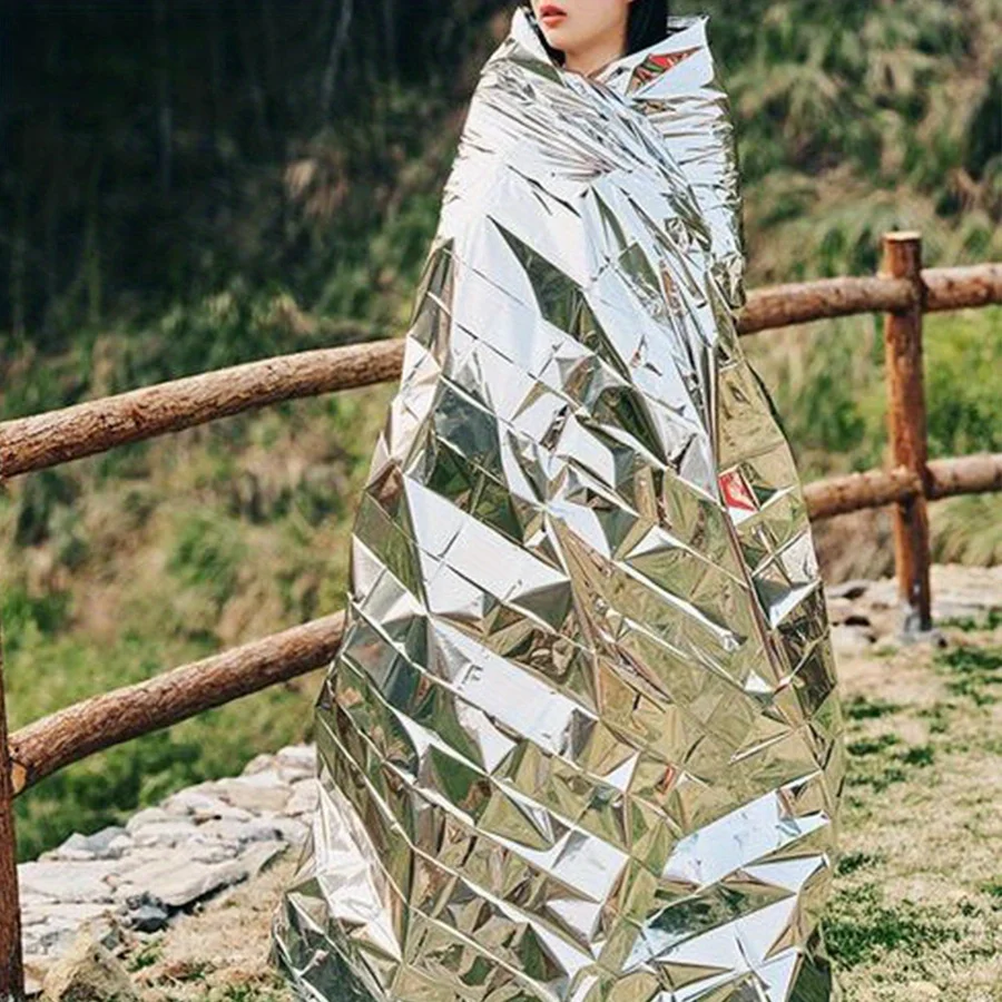 5 couvertures de survie d'urgence – couvertures isolantes en aluminium coupe-vent et résistantes au froid, adaptées à l'exploration en plein air et