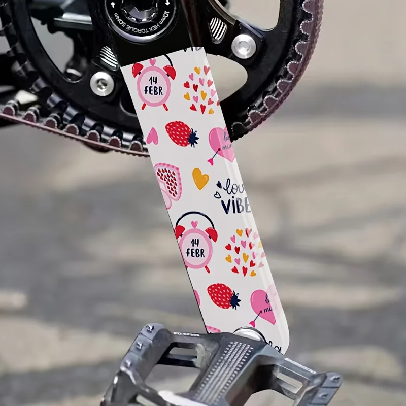 Strawberry Heart Bike Crank Sticker 2PCS Waterproof Scratch Resistant Vinyl Decal MTB Road Bicycle Crank Arm Decor