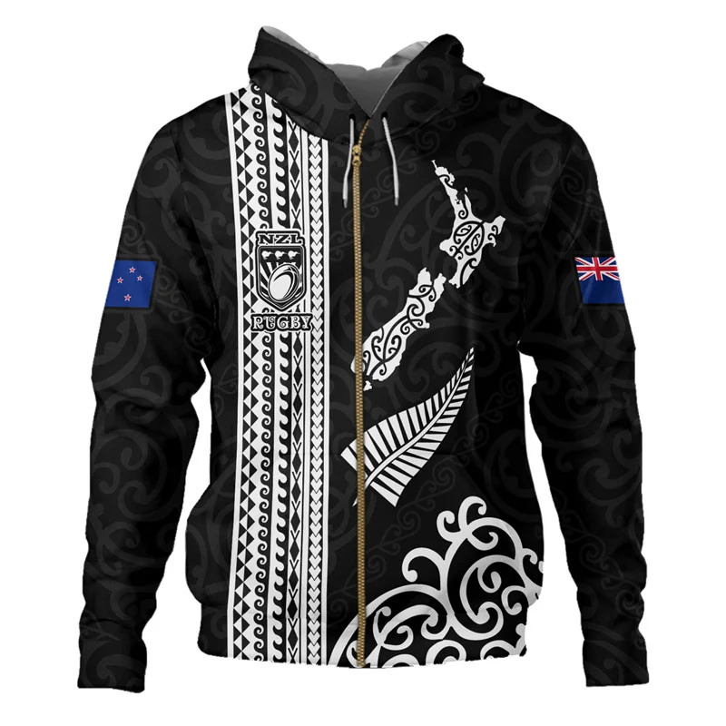 New Zealand Waitangi Day Lizards Maori Graphic Zip Hoodie New In Hoodies & Sweatshirts Hoodies For Men Pullover Coat Y2k Tops