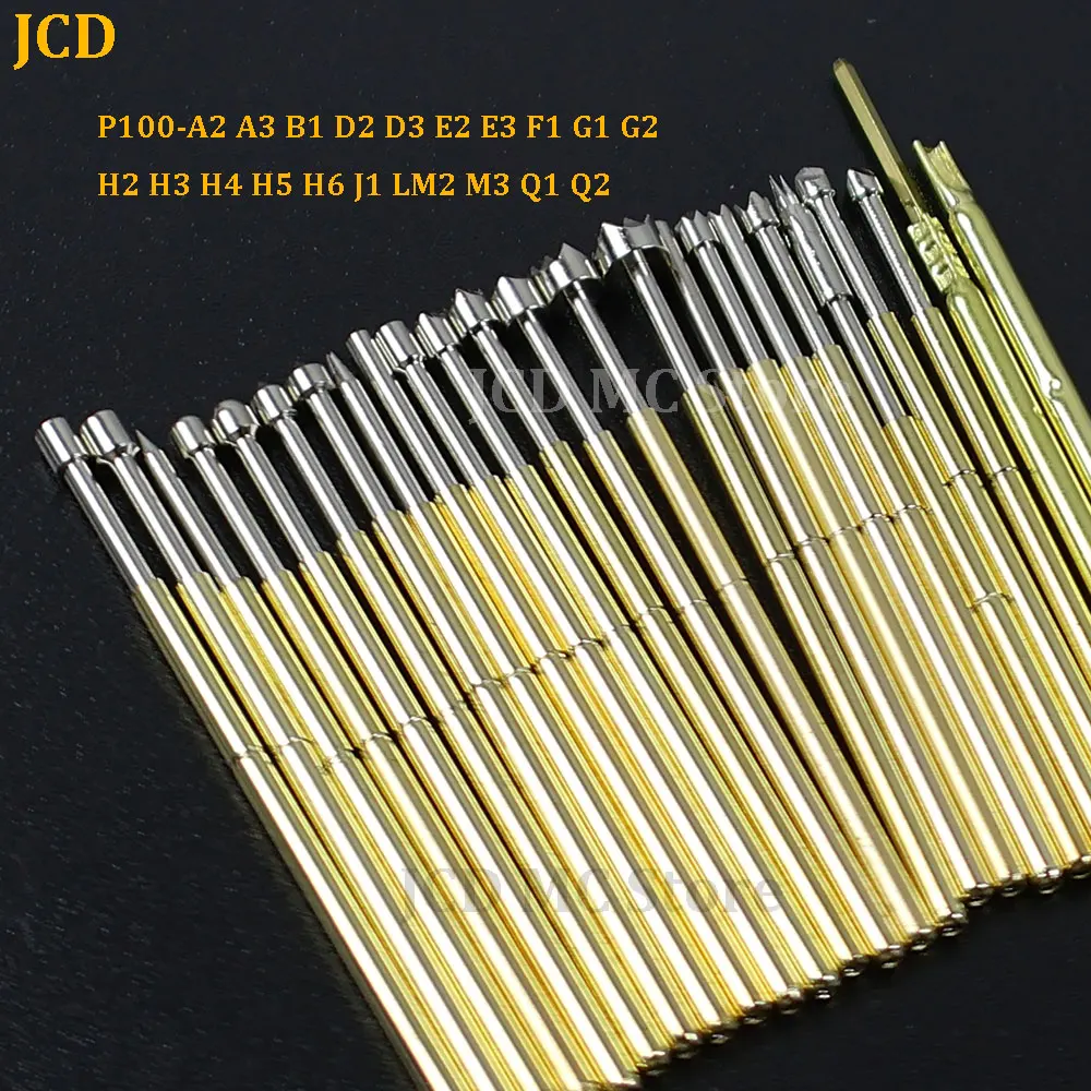10pcs/Lot Test Probe Pogo Pin P100-A2 A3 B1 D2 D3 E2 E3 F1 G1 G2 H2-H6 J1 LM2 M3 Q1 Q2 PogoPin Retractable Spring Thimble