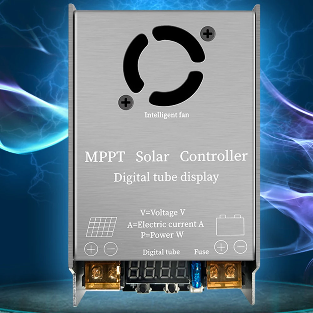1 шт. MPPT-контроллер заряда солнечной батареи 9 В ~ 60 В светодиодный цифровой дисплей прокрутки MPPT повышающий солнечный контроллер 450 Вт интеллектуальное охлаждение вентилятора