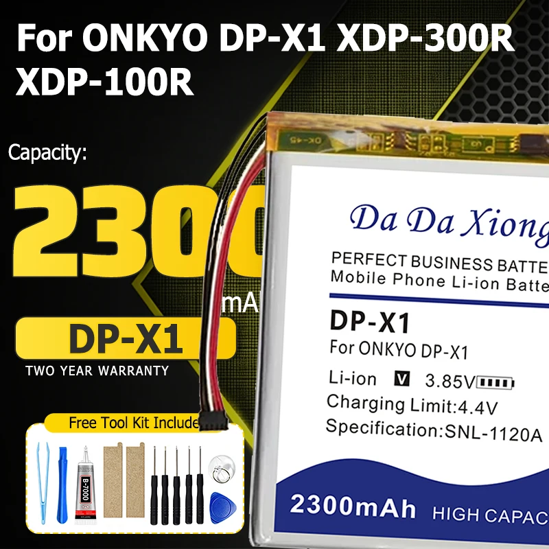 DP-X1 XDP-300R 100R Player 2300mAh Battery for ONKYO DP-X1 XDP-300R XDP-100R Player Accumulator 5 Wire Batteries