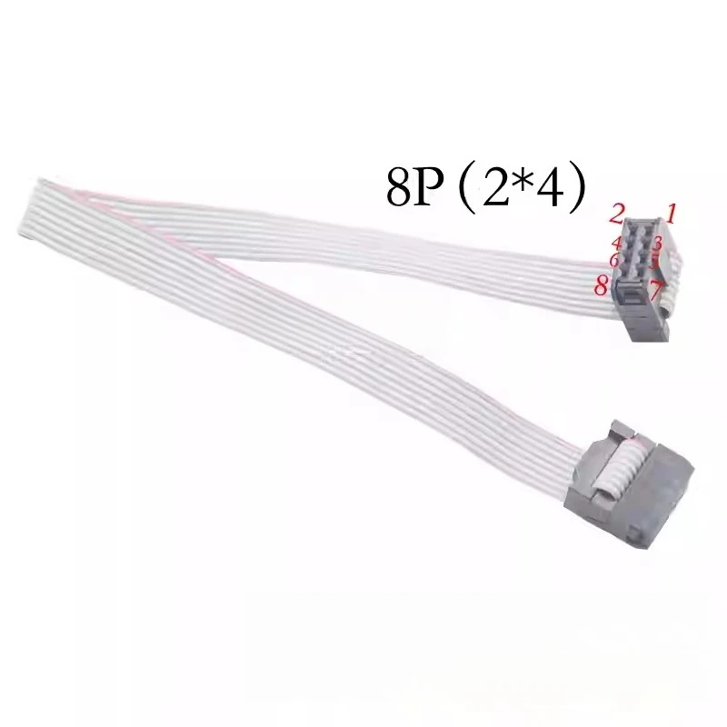 FC-8p 20CM 2.54MM pitch JTAG AVR ISP DOWNLOAD CABLE 8P WIRE 8PIN Gray Flat Ribbon Data Cable FOR DC3 IDC BOX HEADER