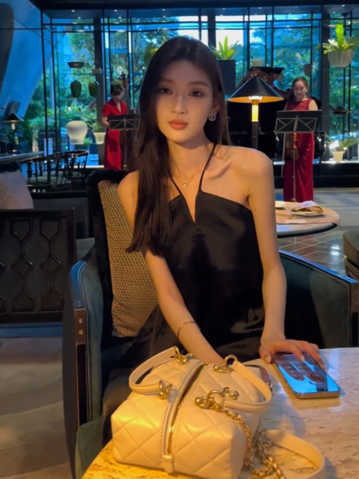 

Sexy V-Ne Hanging Ne Dr Pure Desire Sle Birthday Par Small Gift Skirt for Ladies High Waist Faionable Zipper Bac...