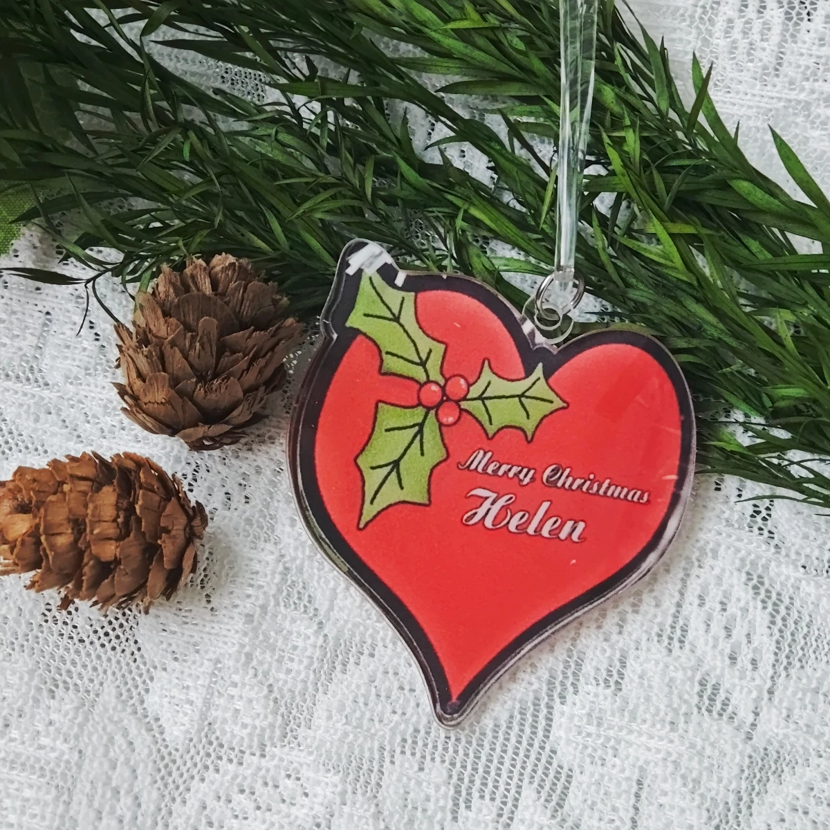 

Acrylic keychain Custom Name Christmas Ornament Custom Picture Keychain Cartoon Ornament Christmas Ornament Family Gift