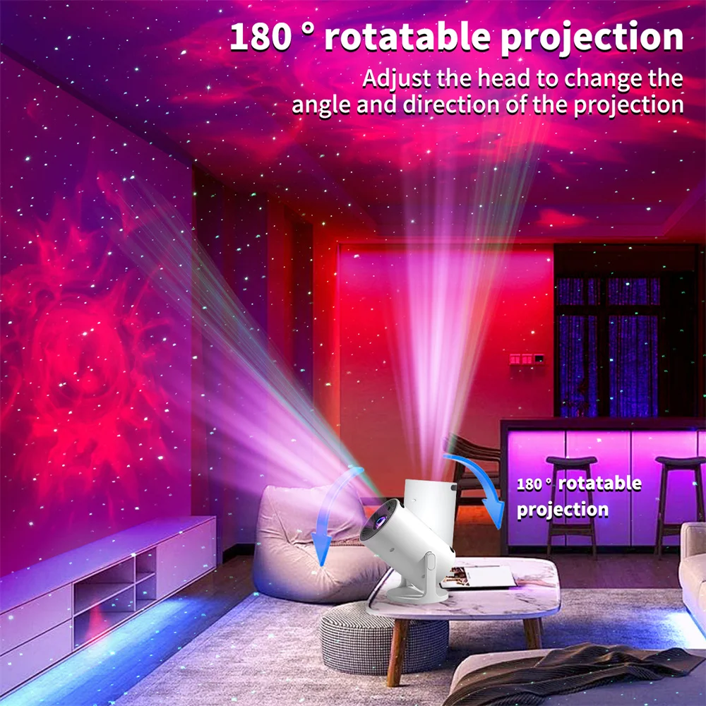 15-Color Black Hole RGB Starry Sky Projection Night Light Three Brightness & Speeds Timing Function With Remote Control Function