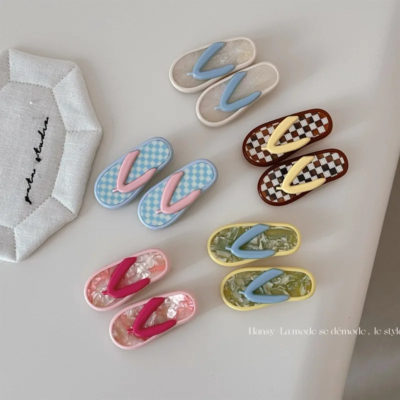 Zapatillas divertidas de estilo de vacaciones de verano, horquilla de ácido acético, horquilla con clip para pico de pato, bonita y versátil para personas mayores