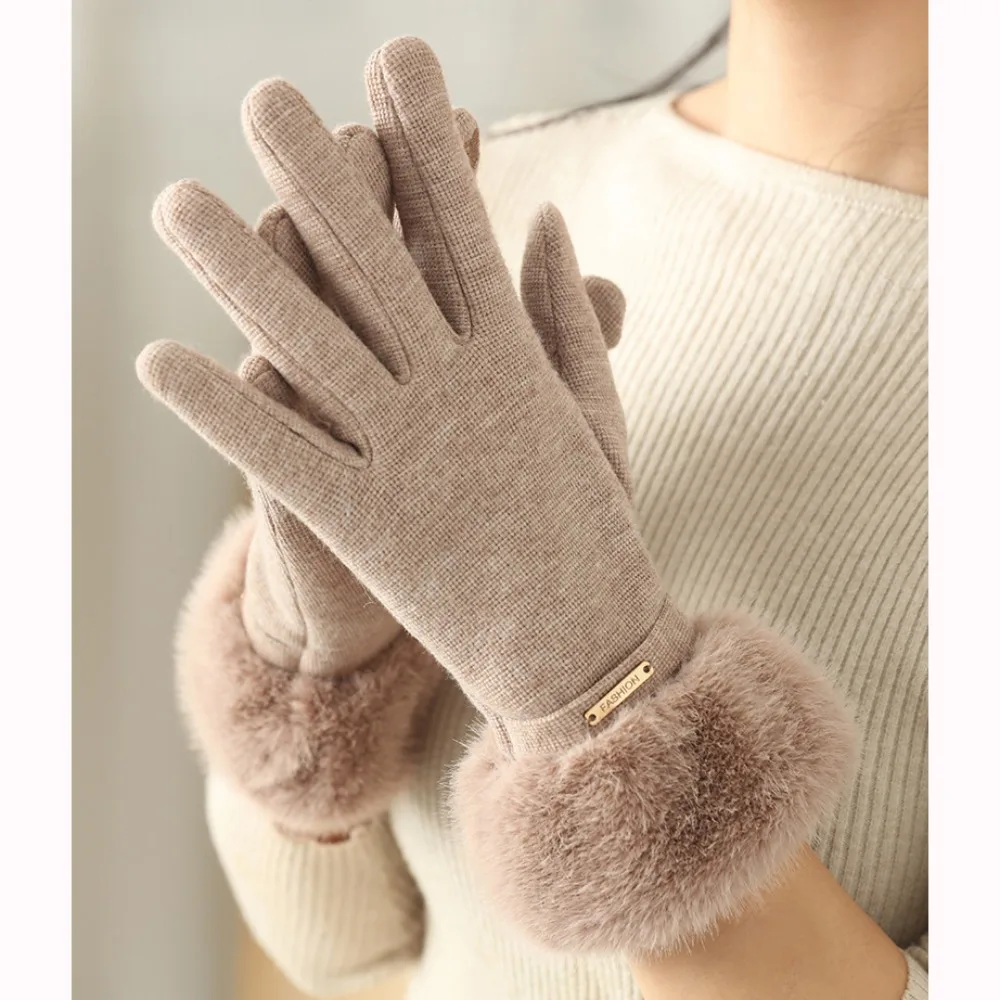 New Touchable Screen Winter Gloves Warm Retro Touch Screen Gloves Full Finger Windproof Cold Proof Gloves Cycling Driving