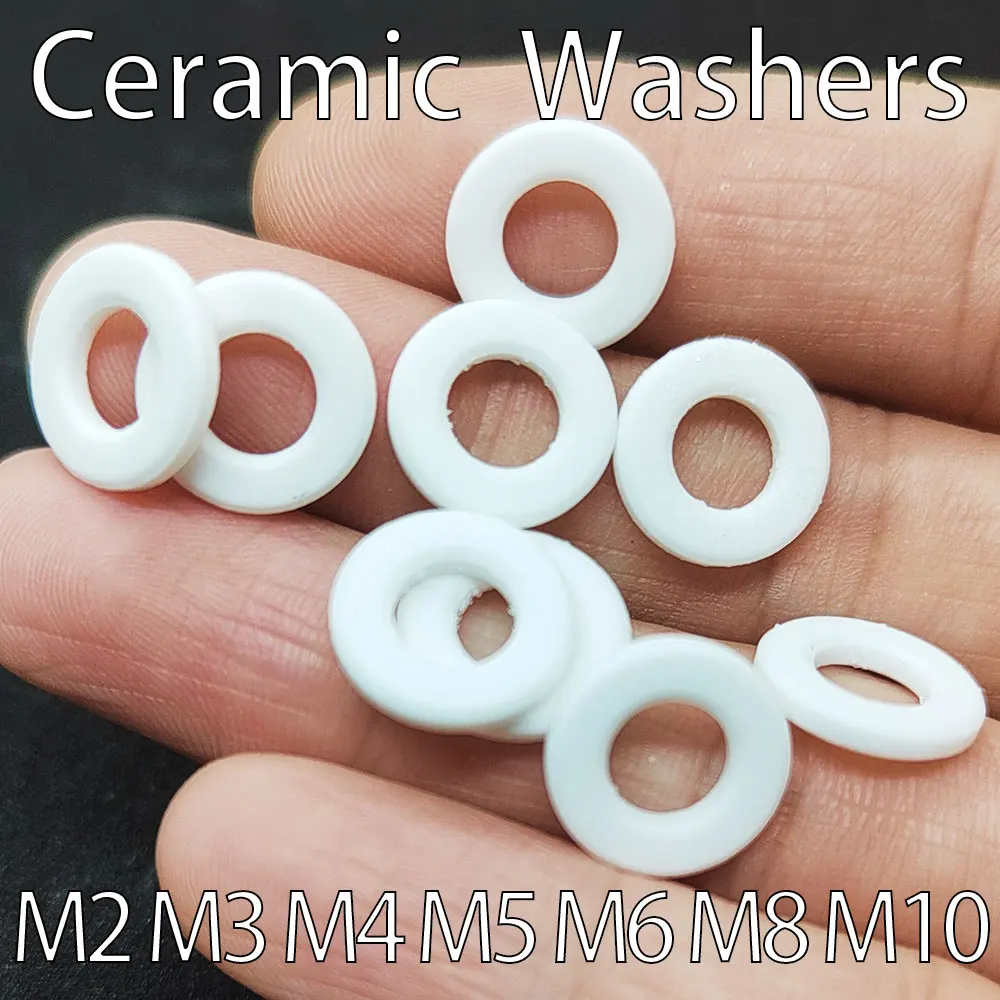 M2 M3 M4 M5 M6 M8 M10 Ceramic Washer Spacer Alumina High Temperature Resistant Gasket Ring Insulating Ceramic Tube Oring