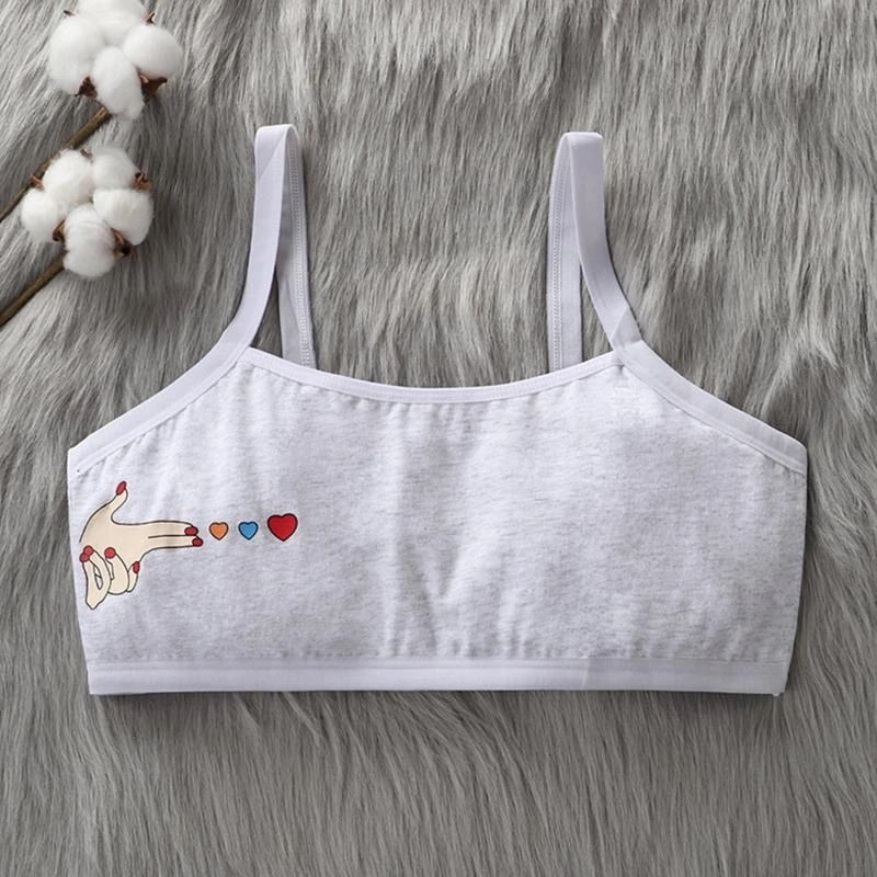 R6FD Girls Wireless Bras Comfortable Camisole Bra with Elastic Thin Straps for Teen