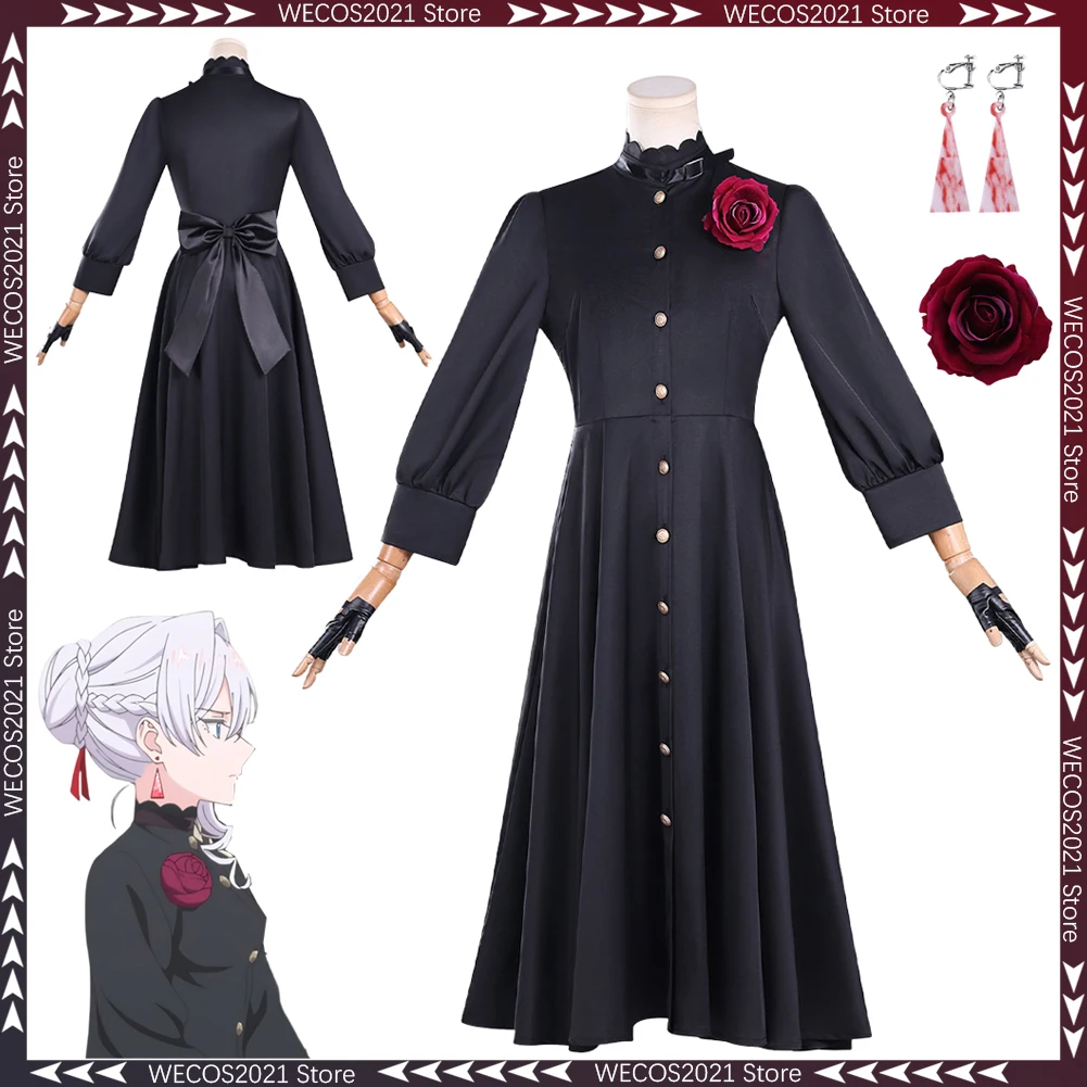 

Маскировка аниме May I Ask One Final Thing Scarlet El Vandimion, черное платье для косплея, женский костюм на Хэллоуин, женская ткань для ролевых игр