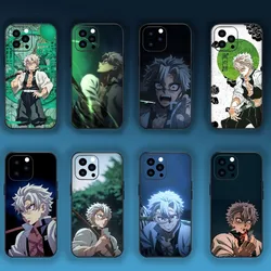 Kimetsu No Yaiba Shinazugawa Sanemi Phone Case For iPhone Mini 11 12 13 Plus Pro Max 14 15 XR XS Black Shell