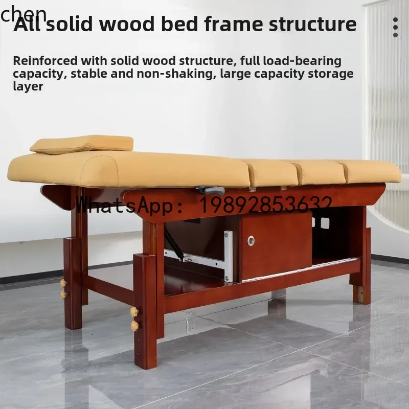 MR  solid wood beauty bed special bed for beauty salon with hole ear picking physiotherapy bed