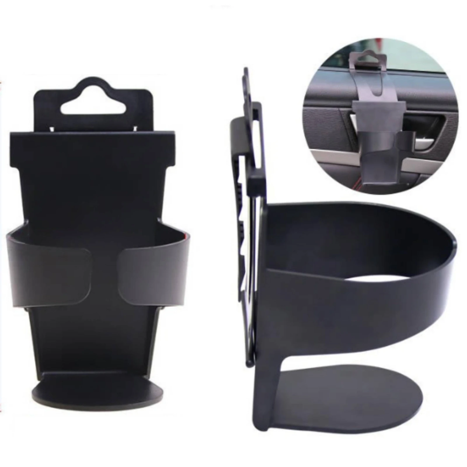 Car Door Cup Holder Space-Saving Vehicle-Mounted Beverage Holder in-Vehicle Storage Receptacle Compact Slim