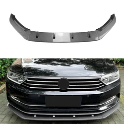 Car Front Bumper Lip Spoiler Splitter For VW Volkswagen Passat B8 2017 2018 2019 Glossy black Car Styling