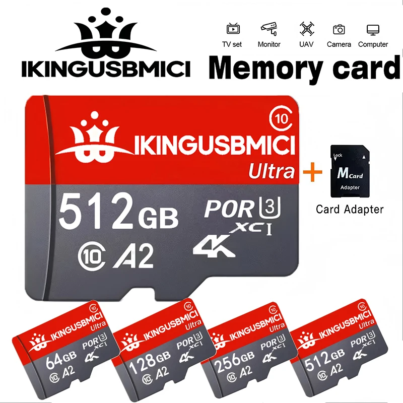 

Stable Micro TF SD Card TF Cards SD Cards Memory Card 128GB 64GB 32GB High Transfer Ultra HD V30 U3 for Laptop PC Mac
