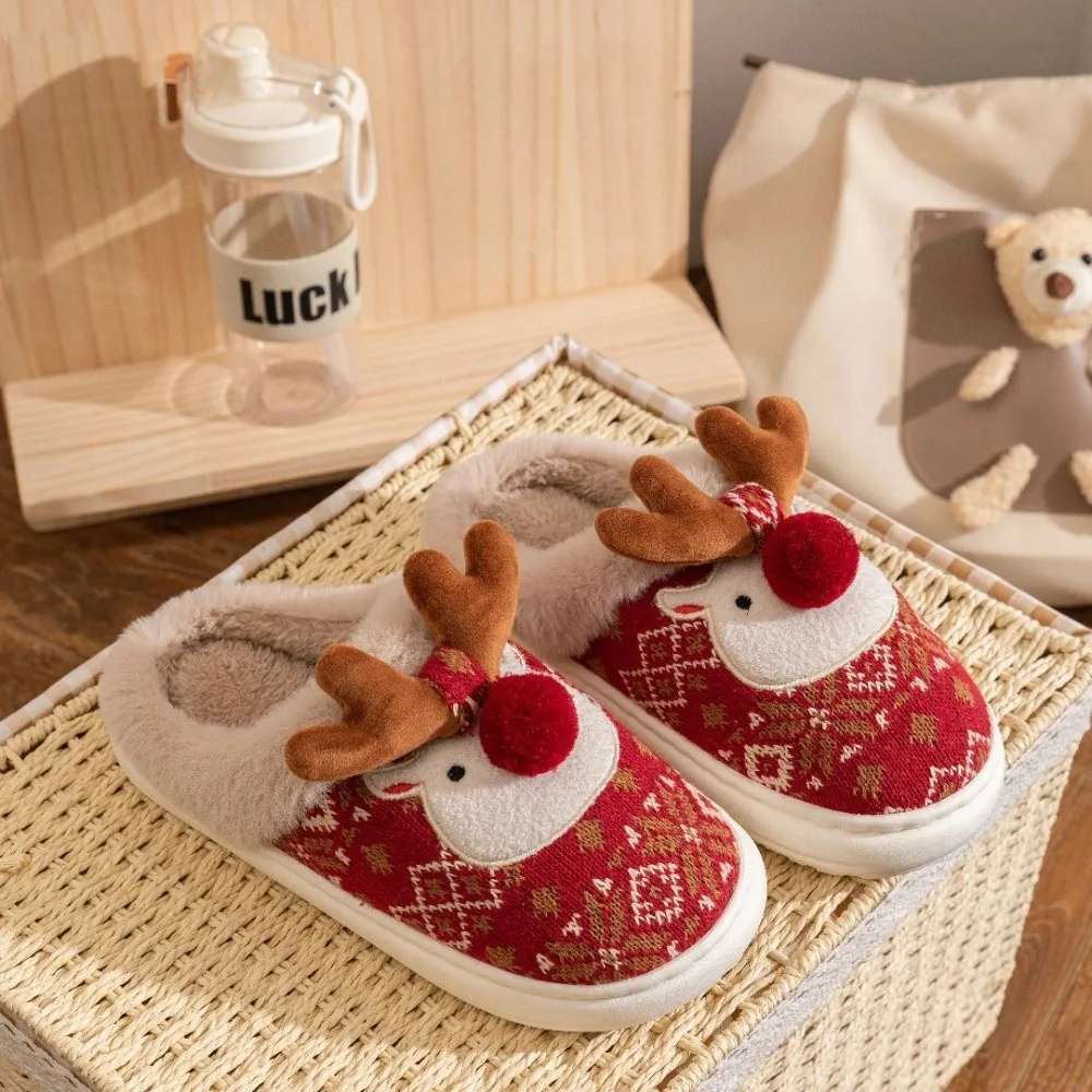 Cotton Winter Women's Christmas Slippers Non-Slip Warm & Comfortable Christmas Party House Slippers - view 4