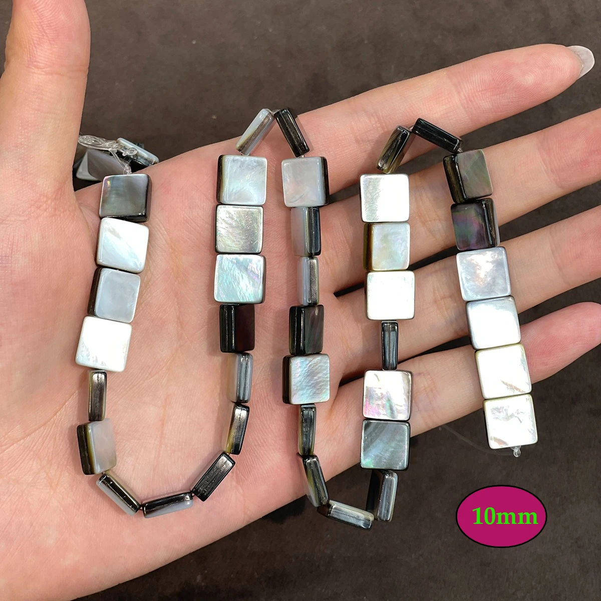 DIY Shell Beads Seawater Black Butterfly Square Beads 6-10mm For Jewelry Making DIY Necklace Bracelet Earrings Accessory