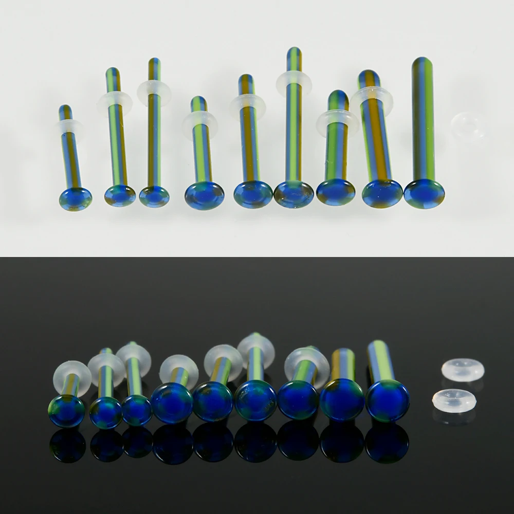 Transparent Colorful Glass Nose Studs, Allergy Preventing