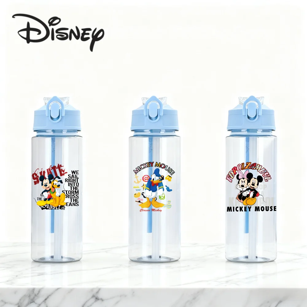 Novo disney minnie mouse bonito dos desenhos animados copo de palha meninas crianças estudantes resistente a gota novo verão vidro de água bonito