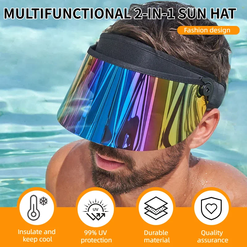 

Purple Sport Sun Visors Short Mirror Sun Hat Casual Golf Cap UV Protection Running Hiking Driving for Men Women Bling Sunblock