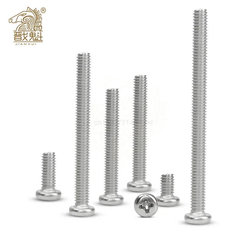 10/50 M2 M2.5 M3 M3.5 M4 M5 M6 M8 A2 304 Stainless steel Cross Round Phillips Pan Head Screw Bolt Dia 2 3 4 5 8mm Length 3-100mm