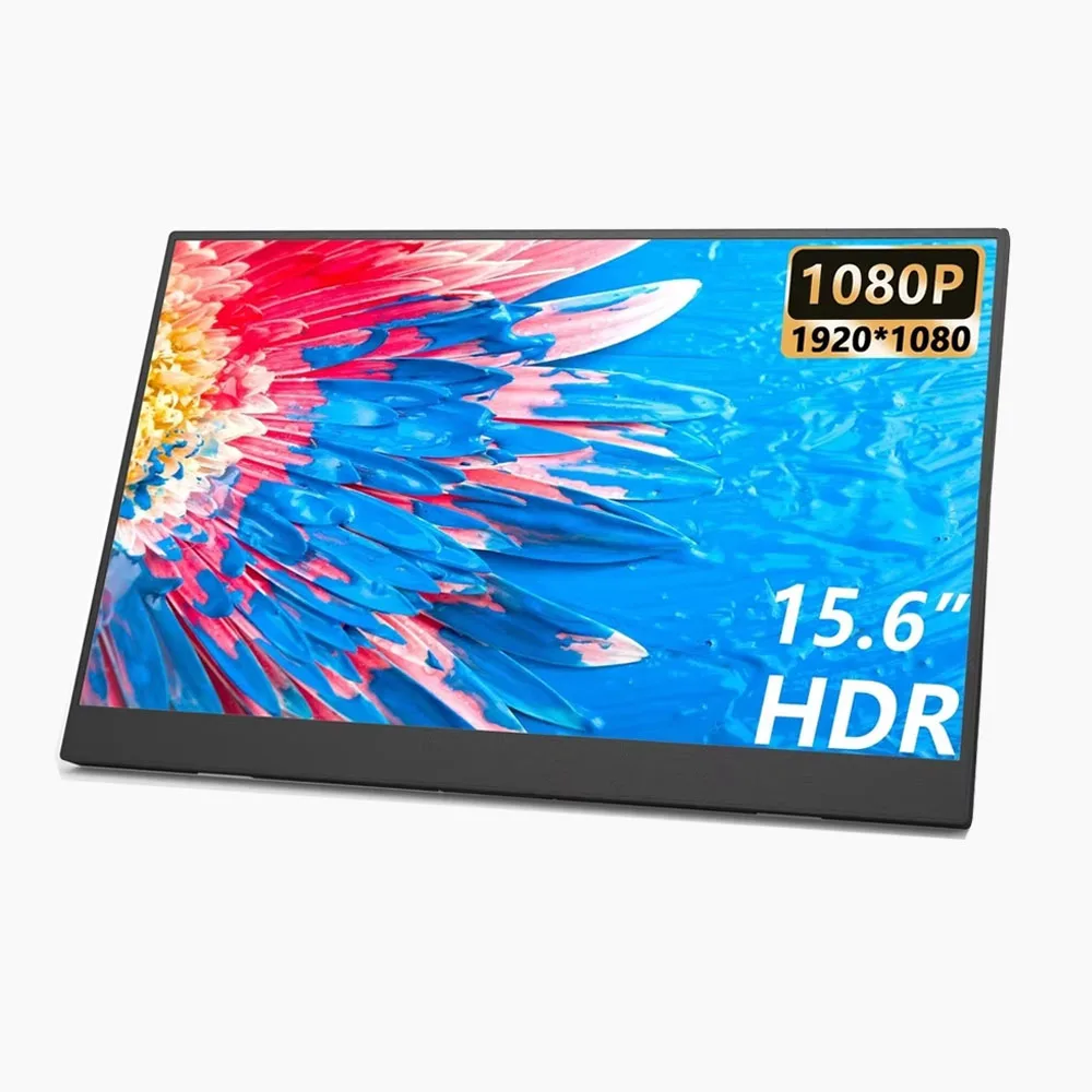 New 15.6 Inch Portable Monitor IPS HDR FHD 1080P USB-C Plug & Play Ultra Slim External Screen  for Laptop Phone Xbox PS4 PS5