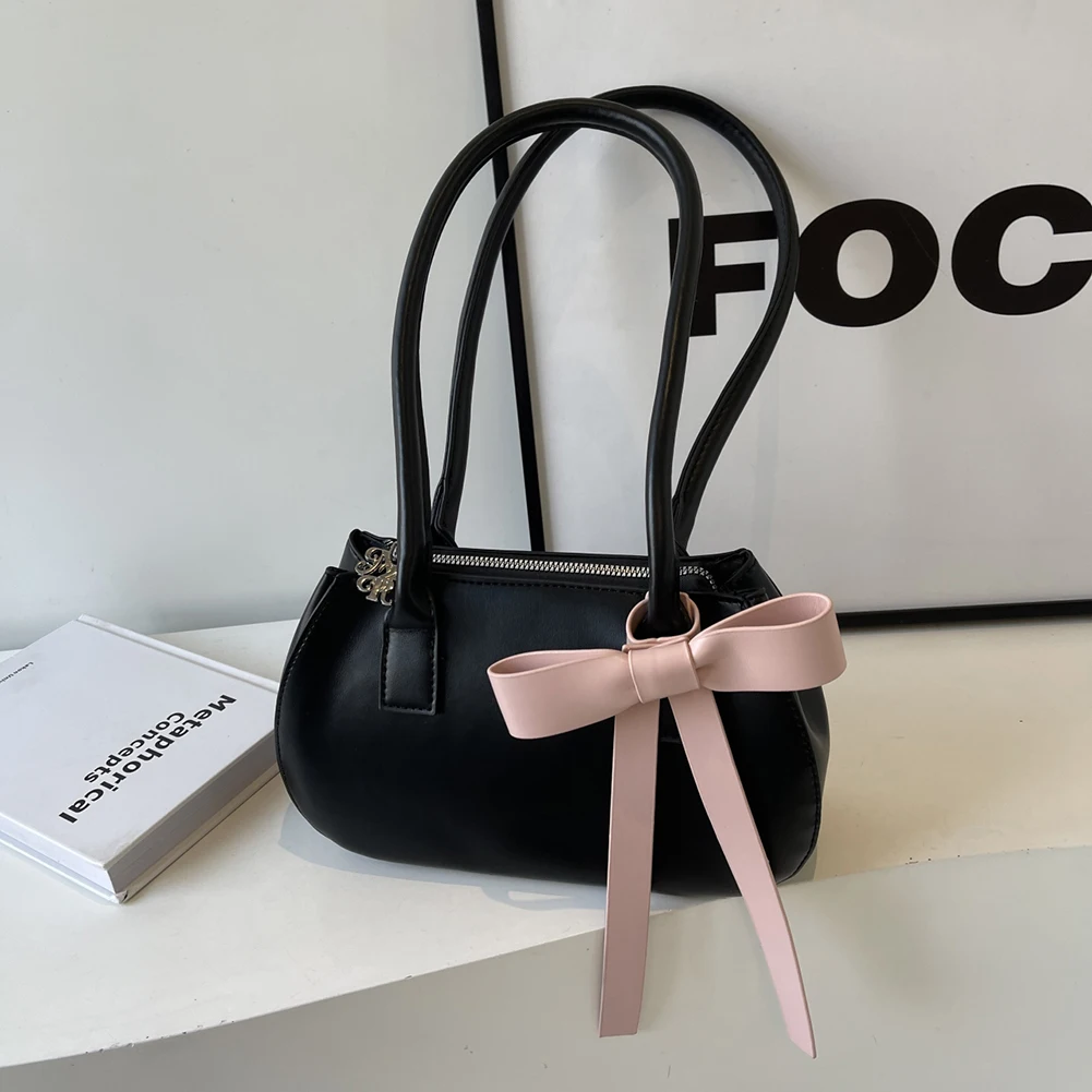 

Women Small Underarm Bag PU Leather Fashion Shoulder Purse Contrast Color Travel Underarm Handbag Girls Outdoor Daily Bag