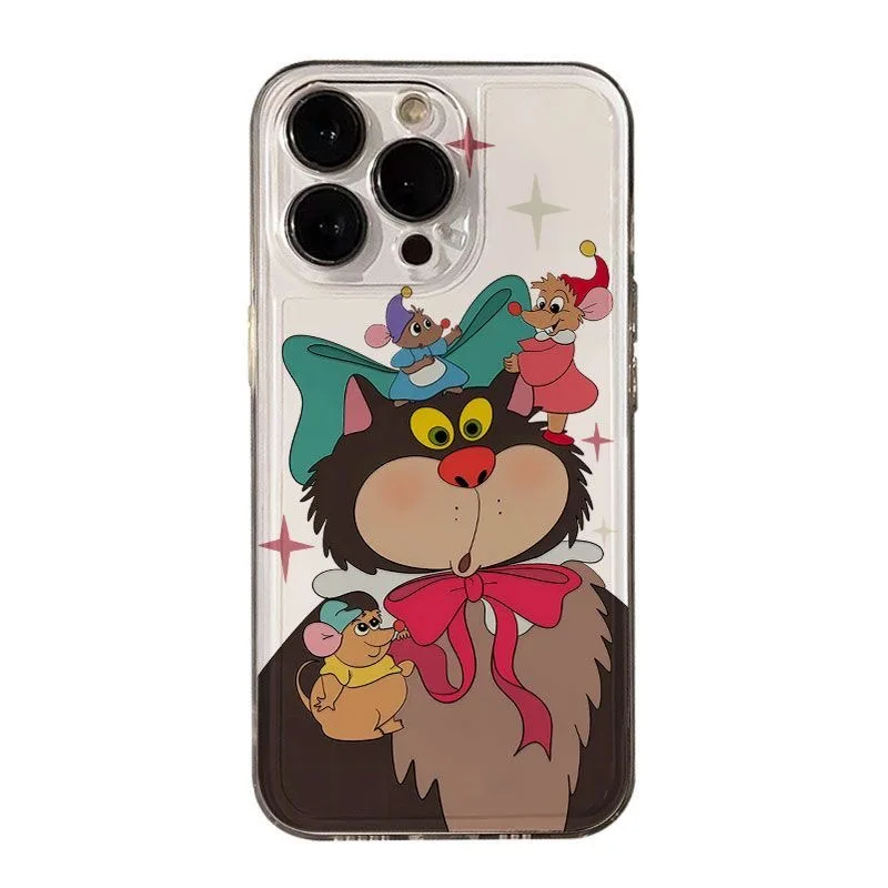 Cute Lucifer the cat Disneies Phone Case For iPhone 16 15 14 13 12 11 Mini Pro Max X XR XSMax 7 8 Plus SE20 Transparent Cover