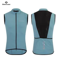 SANCUAX - Chaleco de Ciclismo de Verano sin Mangas, Cortavientos, para Ciclismo de Carretera, Chaleco de Ciclismo de Montaña, Impermeable, con Cremalleras Bidireccionales