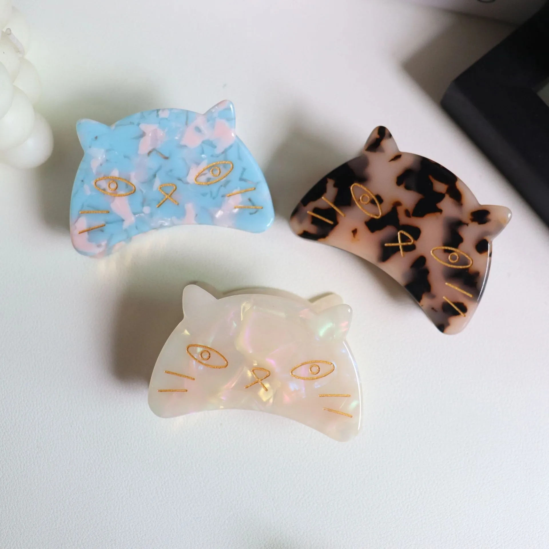 Muweordy-Pinza de pelo de gato para mujer, horquilla de acetato, pinza de garra de Animal grande, pinza de cangrejo de dibujos animados, accesorios Kawaii