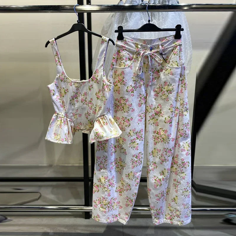 Amalfi Coast Pastel Floral Two-Piece Suit. S77e42affd5964806b5ee2d7eeb88c94d8
