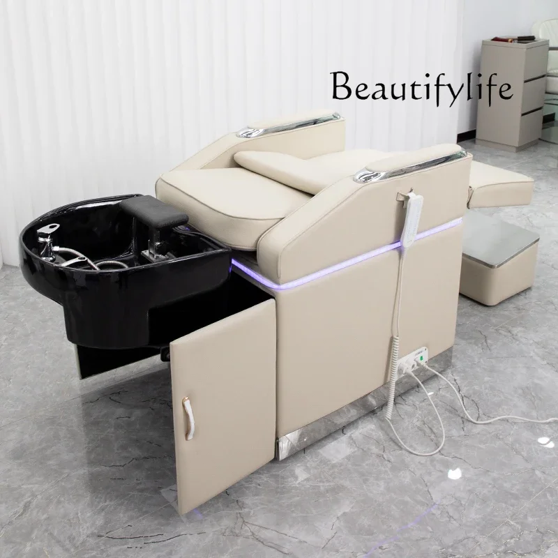 J High-end Hair Salon Chair, Hair Salon Special Simple Haircut Chair, Electric Reclining Hair Cutting Seat