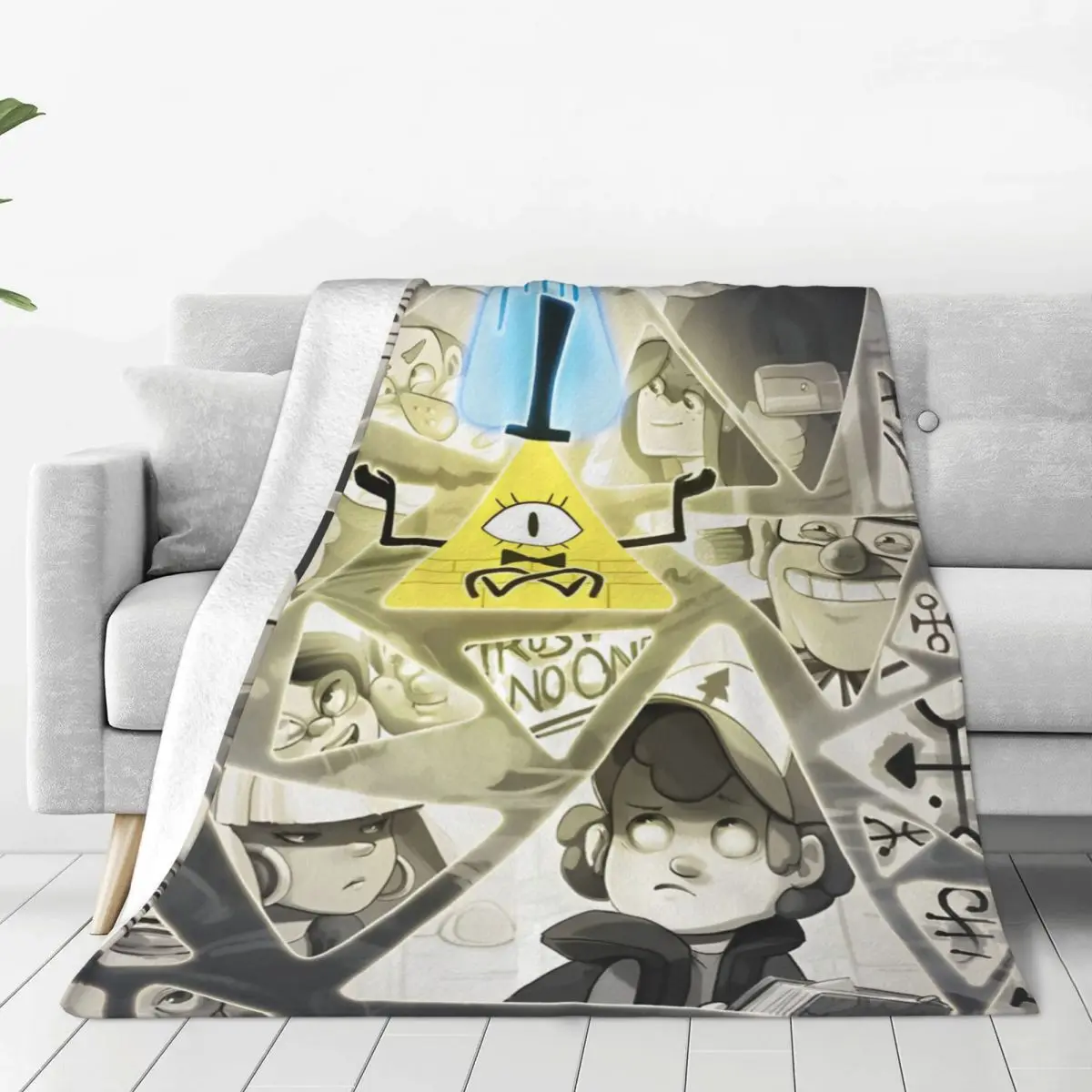 Gravity Falls Bill Cipher Blanket Flannel Textile Decor Cartoon Anime Portable Lightweight Throw Blankets Bedding Outdoor Quilt